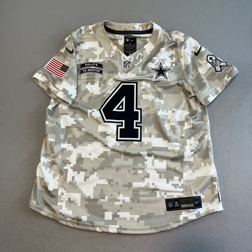 Dallas Cowboys Dak Prescott Salute To Service NFL Nike Dri-Fit Jersey Womens L - Picture 2 of 11